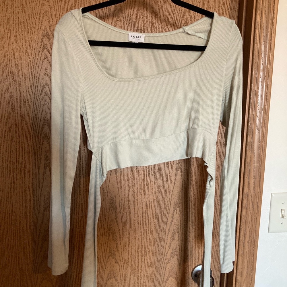 Le Lis Women's Light Green Crop Top